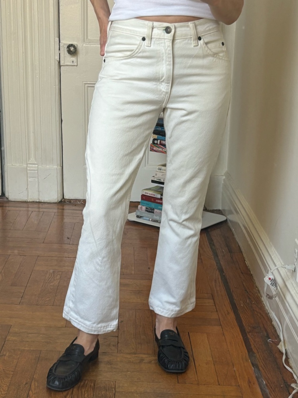 Levi's Orange Tab 517 White Straight-Leg Jeans